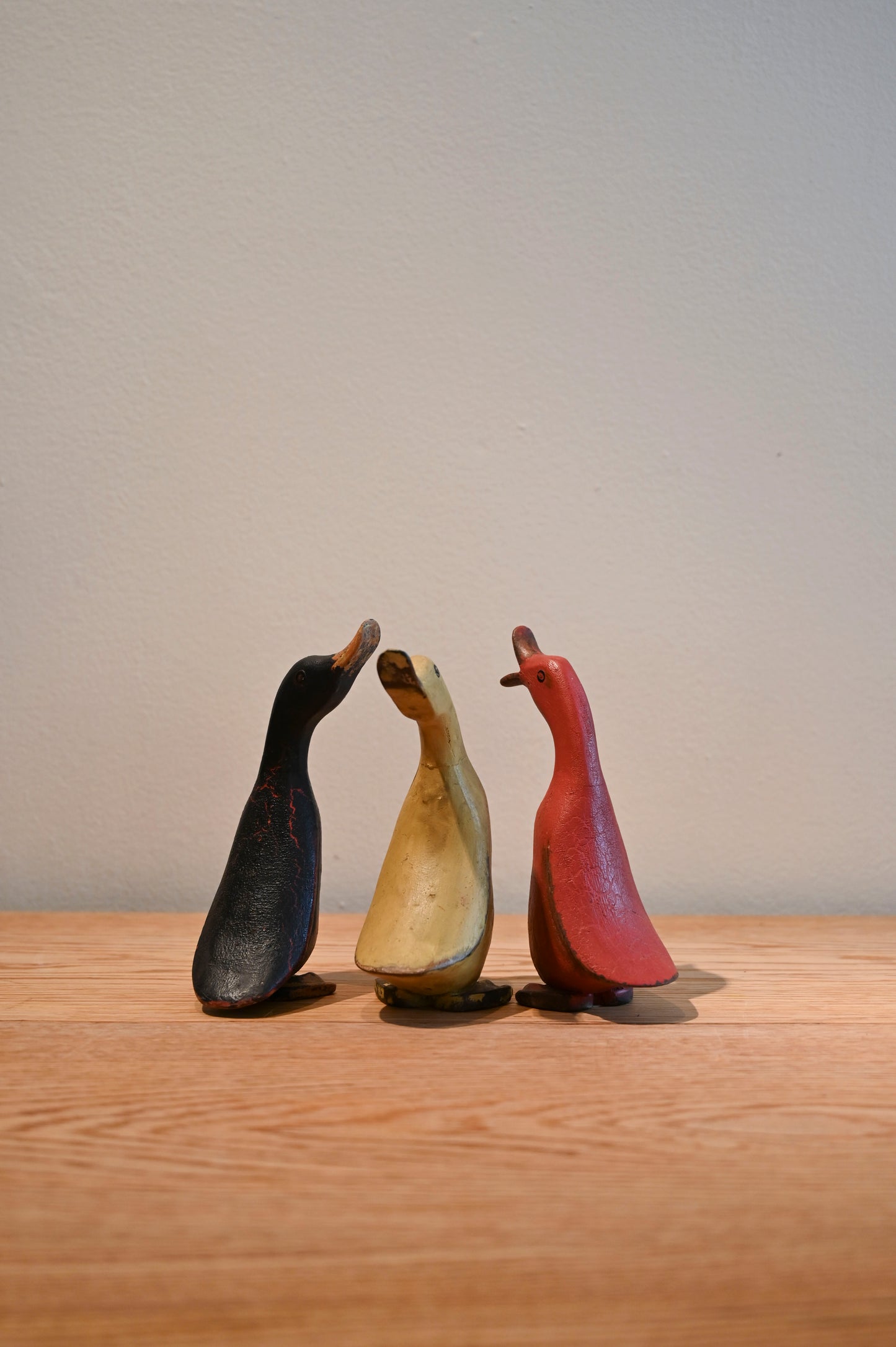 Set of 3 carved wooden ducks