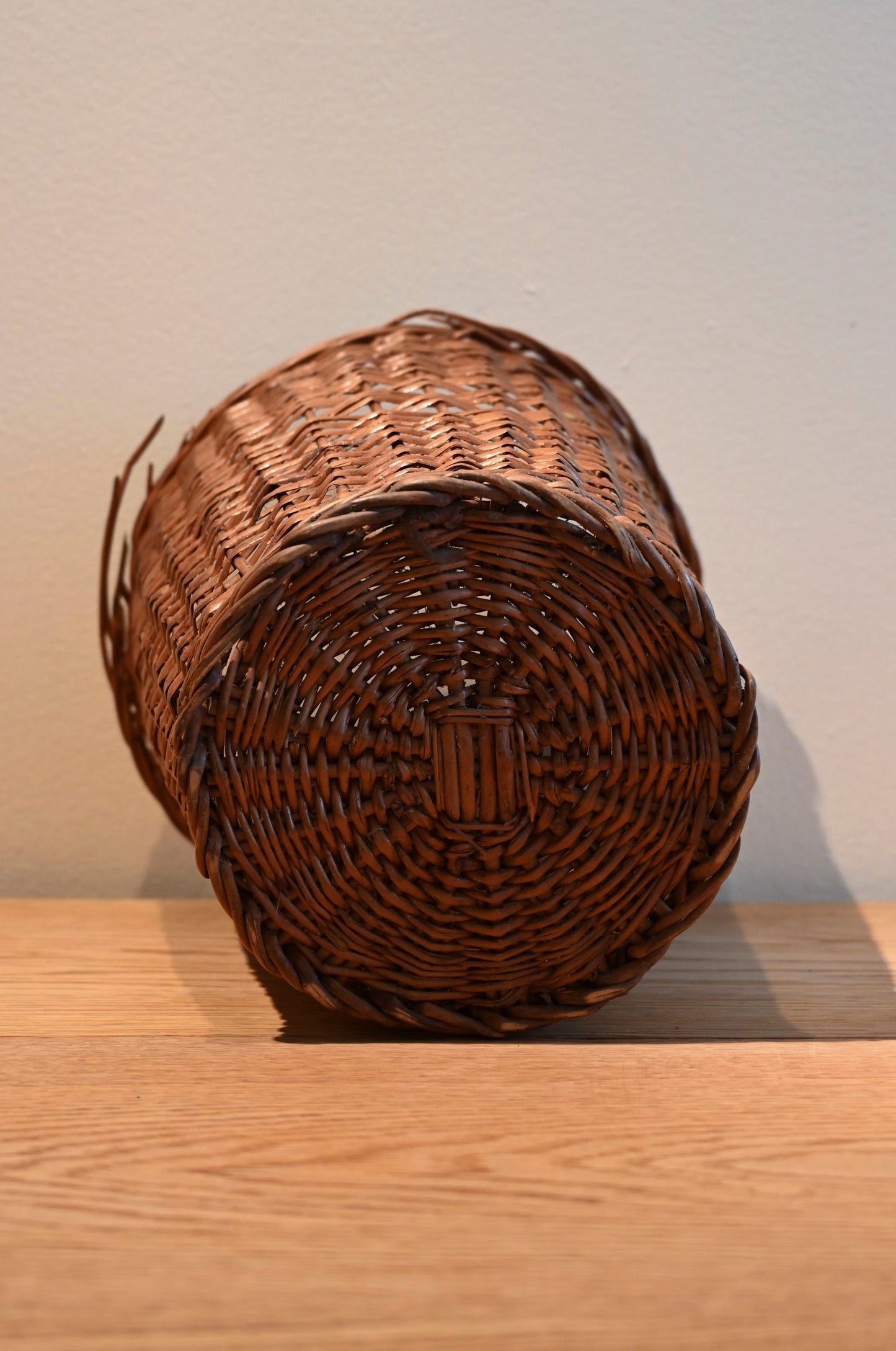 Large woven rubbish basket