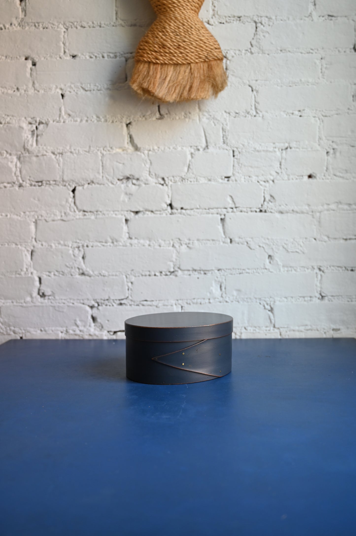 Blue wooden lidded box