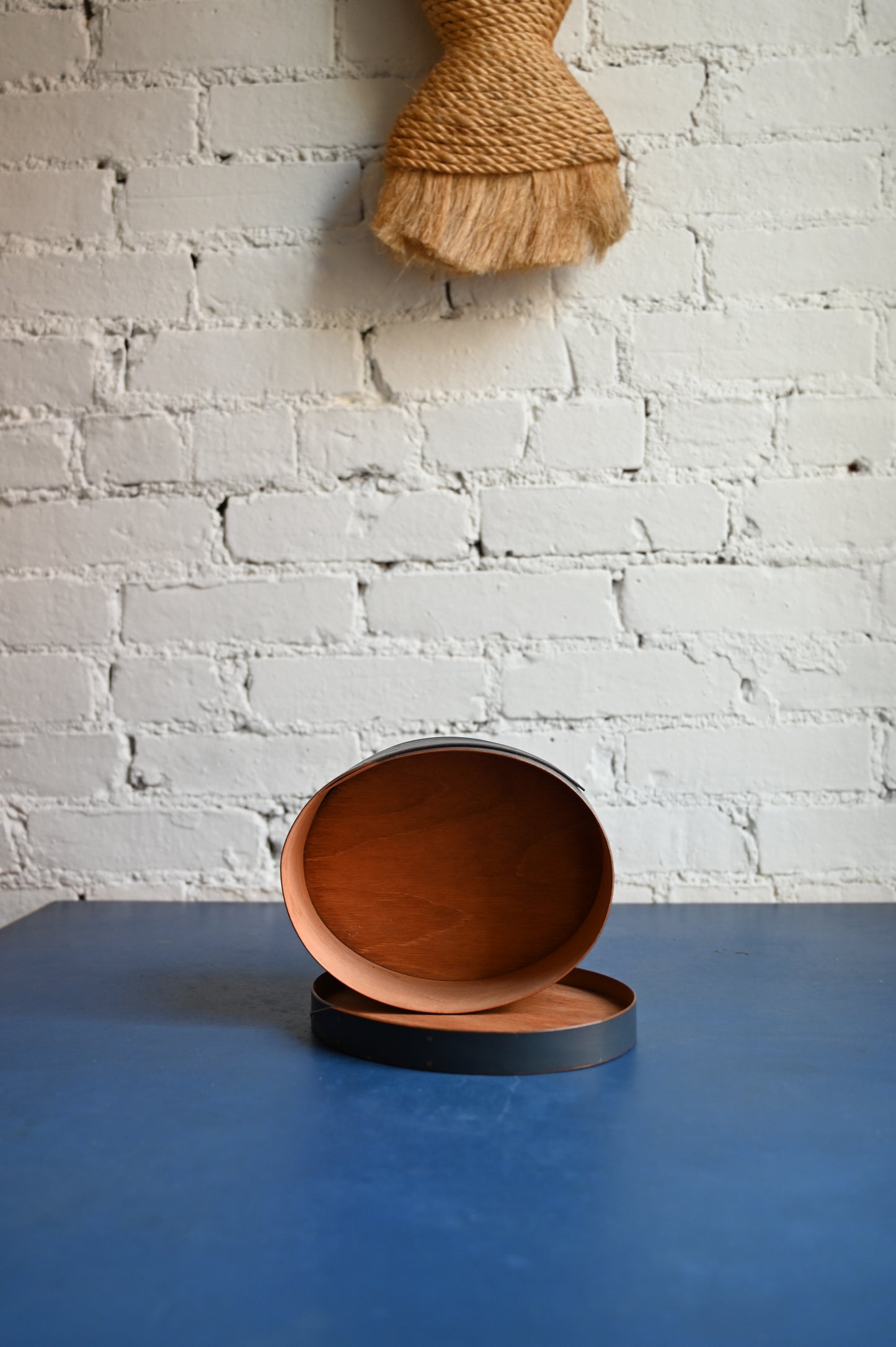 Blue wooden lidded box