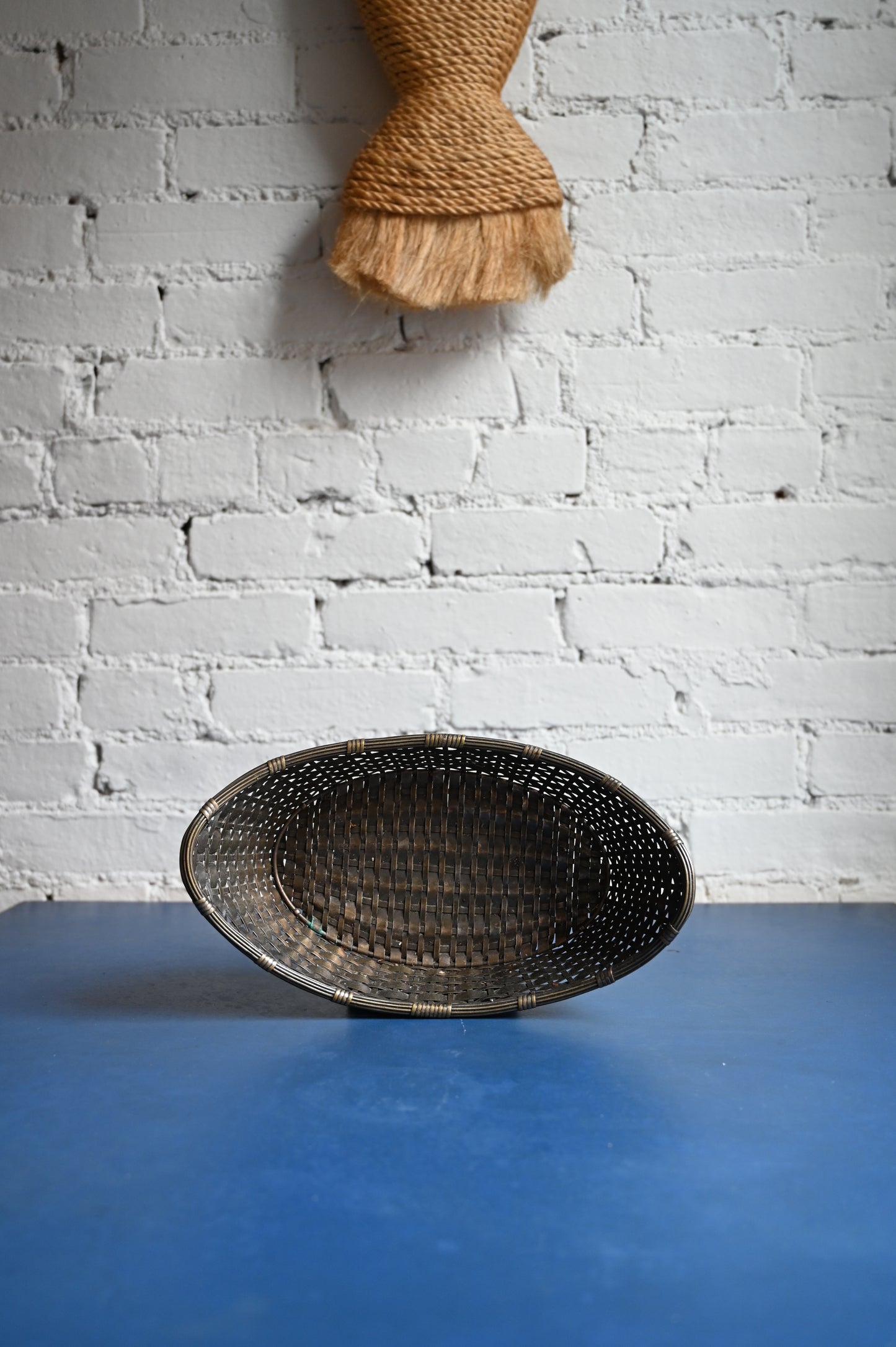 Vintage french metal bread basket