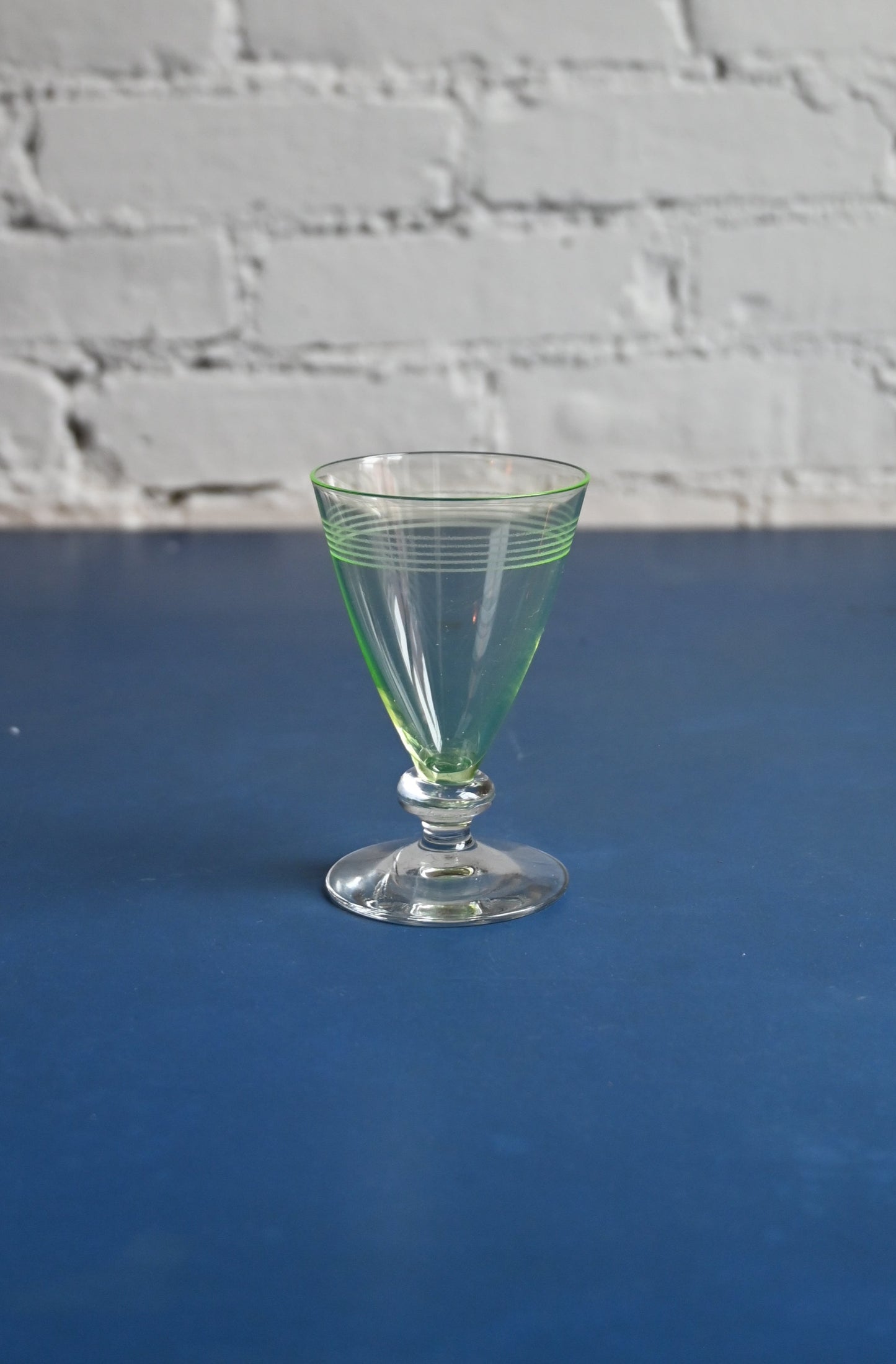 Vintage green tinted glasses, set of 6