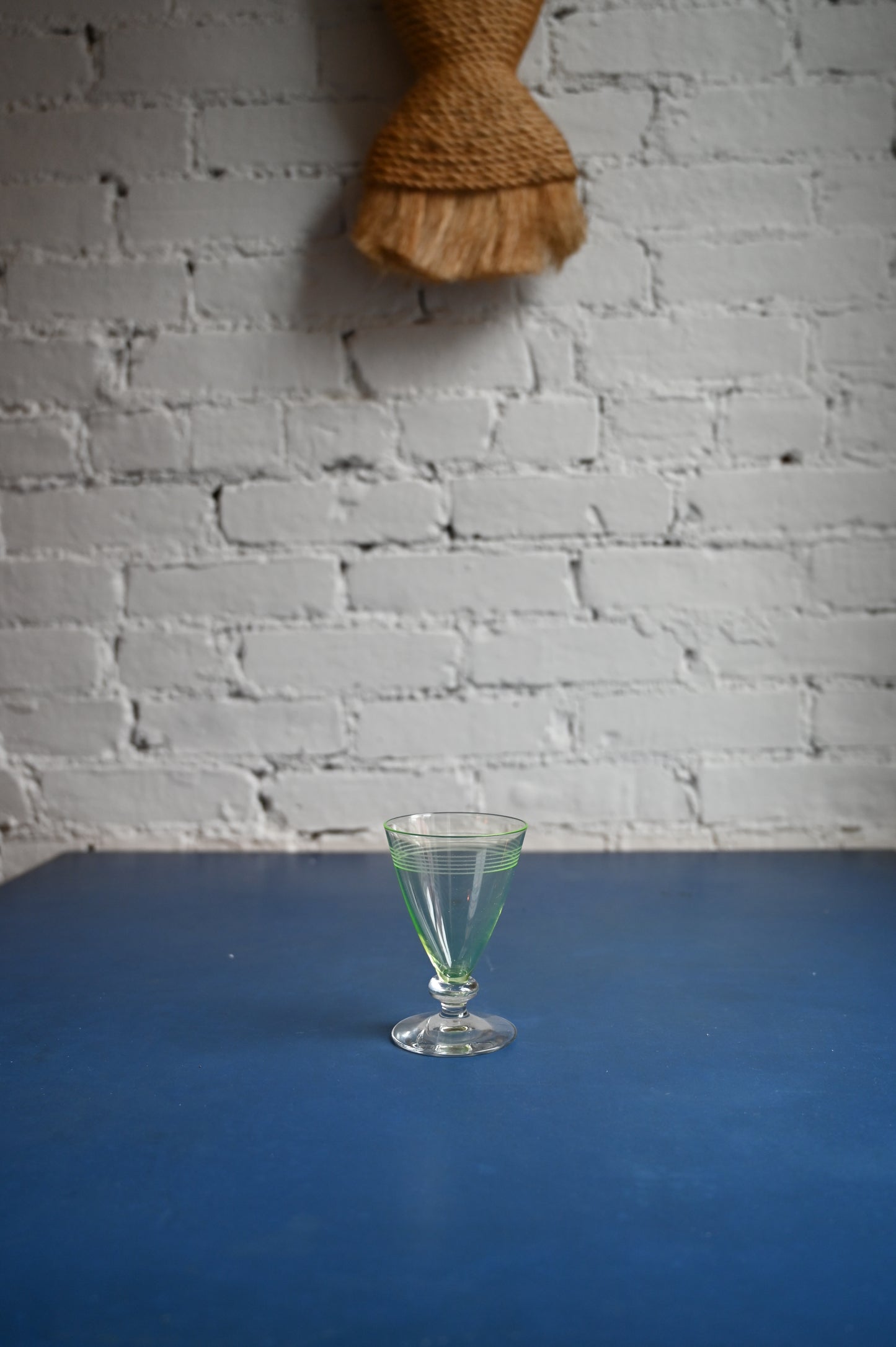 Vintage green tinted glasses, set of 6