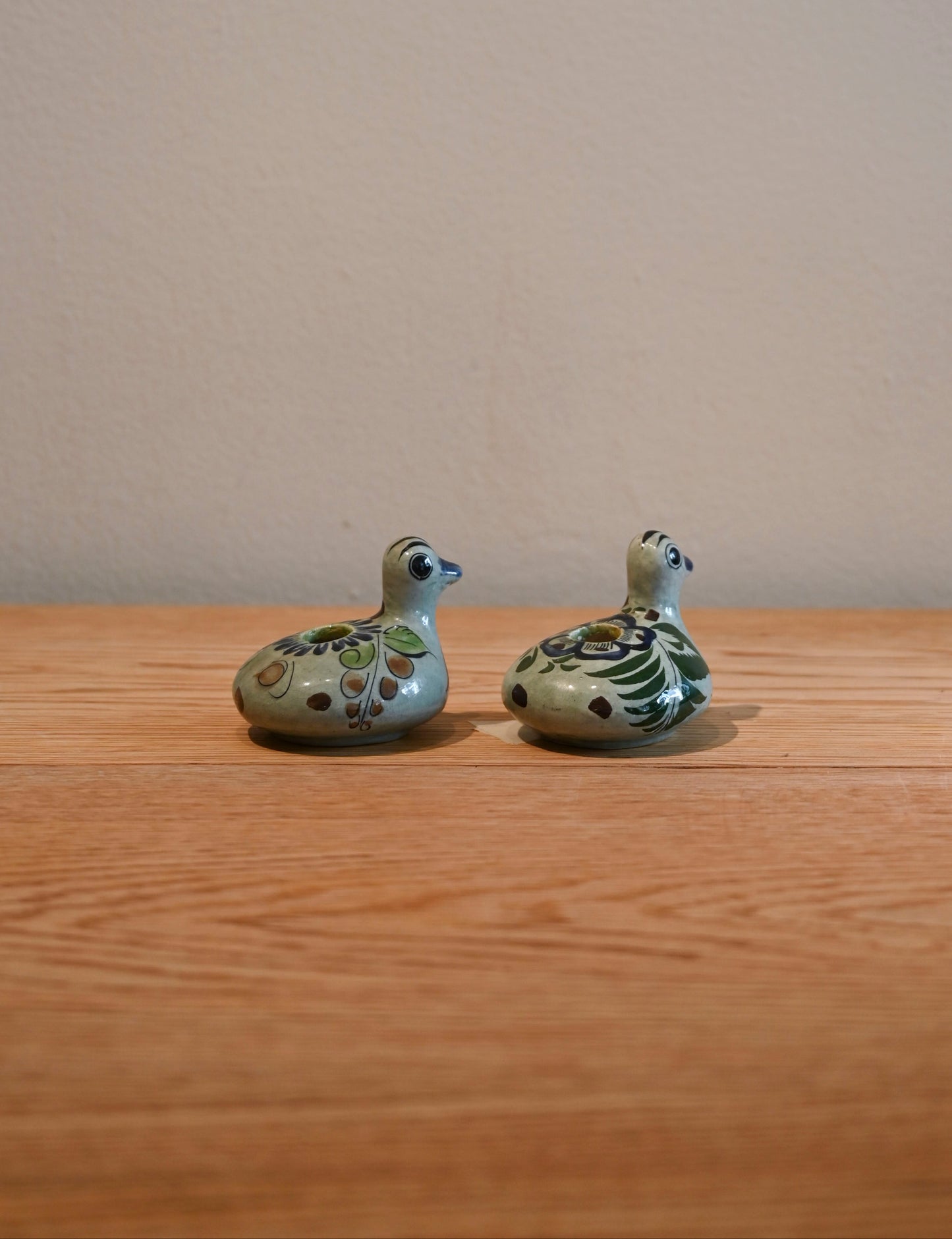 Vintage ceramic bird candleholders