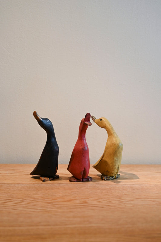 Set of 3 carved wooden ducks