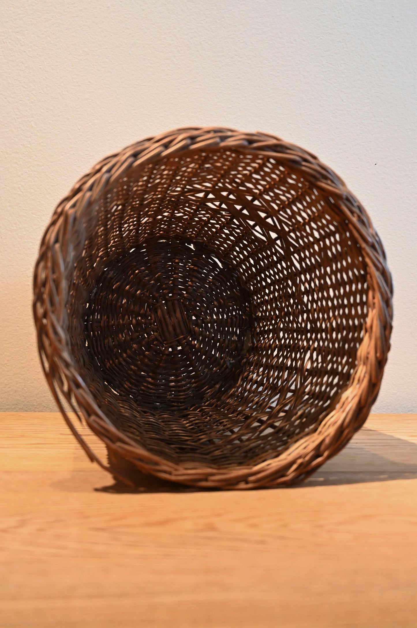 Large woven rubbish basket